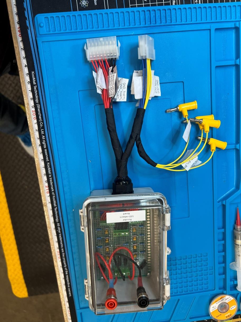 Harness Fault Box: Bench wiring and interface hardware for controlled diagnostic scenarios.