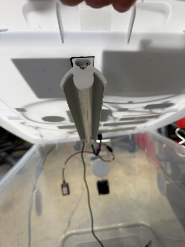 Sensor mounted inside automated monotub chamber