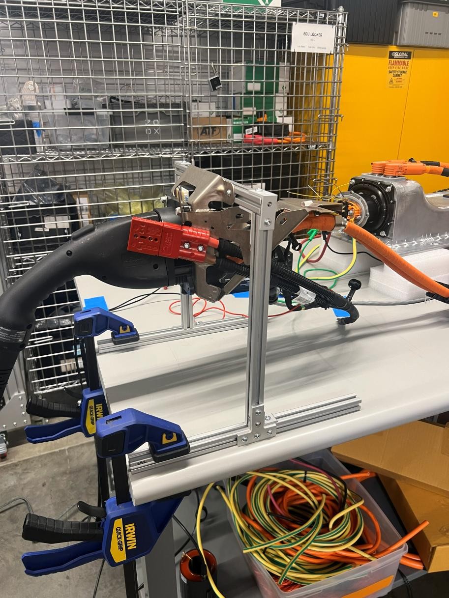 Validation Fixture: Aluminum-frame fixture hardware for repeatable subsystem checks.